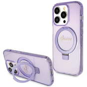 Guess GUHMP15LHRSGSU iPhone 15 Pro 6.1 purple hardcase Ring Stand Script Glitter MagSafe (GUHMP15LHRSGSU)