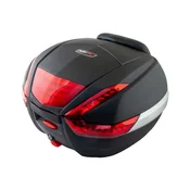 Moto kofer zadnji MVX 38 l, crni, sa reflektorom, naslonom i karbonskom zaštitom