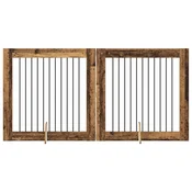 Vidaxl Vrata za pse z stojali 2 szt. Star les 100 x 100 cm