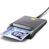 AXAGON CRE-SM3T, USB-A FlatReader čitalec kontaktnih kartic Smart card (eObčanka), kabel 1,3m