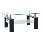 Vidaxl Klubska mizica 95x55x40 cm kaljeno steklo