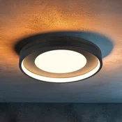 Trio Lighting LED stropna svetilka Solea, črna mat, O 40 cm, plastika - Dnevna soba/jedilnica - Sodobni