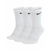 Nike U NK EVERYDAY CUSH CREW 3PR, muške čarape za fitnes, bijela SX7664