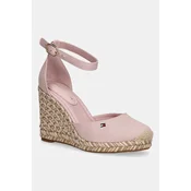 Tommy Hilfiger Espadrile Flag High Wedge Espad Closed Toe FW0FW09225 Roza