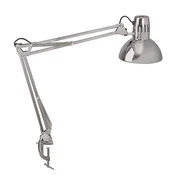 MAULstudijska svetilka s sponko, sijoča srebrna, višina 44 cm, kovina - Študija / pisarna - srebrni sijaj