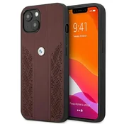 BMW usnjena etui Curve Perforate za iPhone 13 mini - Rdeča