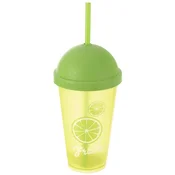 shumee Plastični lonček s pokrovom in slamico 450 ml
