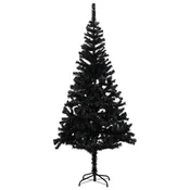 Vidaxl Umetna novoletna jelka s stojalom črna 240 cm PVC