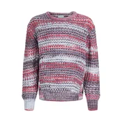 JJXX Pulover JXSIMONE golobje modra / čokolada / rdeča / bela