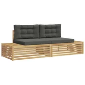 Set vanjskih sofa Bijela 230,5 x 83 x 73 cm Poliester