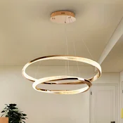 Schuller Valencia LED viseča svetilka Orbitas, O 80 cm, zlata barva, kovina, dimmer - Dnevna soba/jedilnica - zlato, jasno - Aluminij