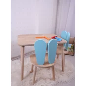 HANAH HOME Dečiji sto i stolica Bunny One Chair Set Baby Blue Brown