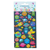 The Littlies: Vesoljska ladja 3D puffy nalepke set 10x22cm