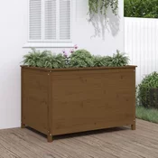 Vidaxl Vrtna visoka greda medeno rjava 119,5x82,5x78 cm trdna borovina