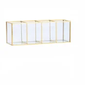 INF Eleganten Stekleni Organizator s Predali - Medeninast Okvir, Štiri Sekcije, (5000158061)