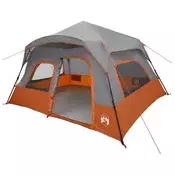 vidaXL Takojšnji šotor Siva in oranžna 340 x 280 x 190 cm