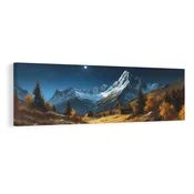 Slika zimska pravljica gorska koča - 120x40