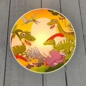 Niermann Standby Stenska svetilka Dinos z vtičem - otroška soba - barvita stran - Plastika