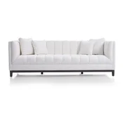Casa Padrino luxury sofa white/black 240 x 90 x H. 80 cm - Living room sofa - Hotel sofa - Living room furniture - Hotel furniture - Luxury furniture - Luxury furnishings