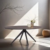 Homestyle4U Jedilna miza, ovalna, 200x95x76 cm, rjava