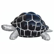 Casa Padrino Decorative Turtle Sculpture Silver/Black 110 cm - Garden Decor