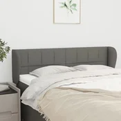 Vidaxl vidaXL Vzglavje s krilci temno sivo 147x23x78/88 cm blago
