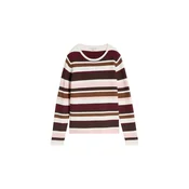 TOM TAILOR Pulover ecru/rjava/rosé/bordo