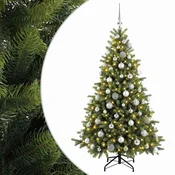 Vidaxl Umetna božična jelka z bučko 210 cm 300 LED Toplo bela