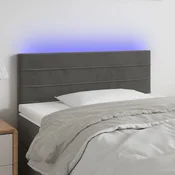 Vidaxl vidaXL Vzglavje postelje z LED diodo temno sivo 100x5x78/88 cm žametno
