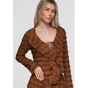 Kratka ženska bluza z V-izrezom