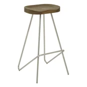 Barsko stol iz masivnega bresta v srebrni barvi/v naravni barvi (višina sedeža 78 cm) District – Premier Housewares