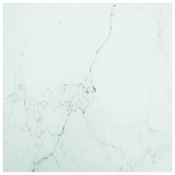 Stolna ploca bijela 80x80 cm 6 mm staklena s mramornim uzorkom