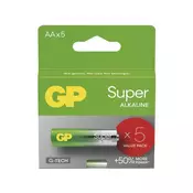 Baterija GP SUPER alkalna LR6 AA 5 kos