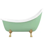 Casa Padrino Art Nouveau bathtub light green/white/gold 180 cm - Freestanding retro style bathtub