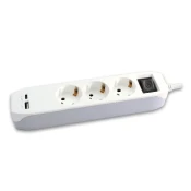 Commel uticnica 3-struka 1,4m sa sklopkom + usb a+c belo-siva ( c234-405 )