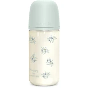 Suavinex Poetry SX Pro Physiological Glass M steklenička za dojenčke 3 m+ Medium Flow - Blue 240 ml