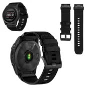 Pašček za Garmin Fenix 5X 6X 7X, najlonski, črne barve, QuickFit 26 mm