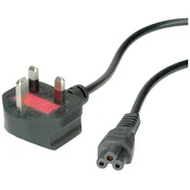 VALUE VALUE UK napajalni kabel\, 3-polni. Vtičnica za prenosnik\, 3A\, črna\, 1\,8 m Value 19.99.2016 prenosnik priključni kabel črna 1.80 m, (20414621)