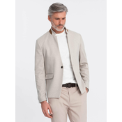 Ombre Mens melange rayon jacket with stand-up collar - beige melange