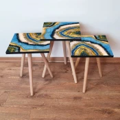 Hanah Home Set klub stočića 3Shp83, 3 komada, Šarena