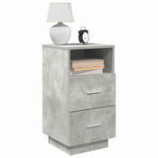 Nocni ormarici 2 kom s 2 ladice beton siva 36x36x68 cm