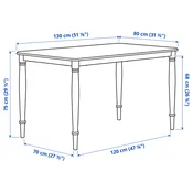 DANDERYD / SKOGSTA Sto i 4 stolice, bela/bagrem, 130 cm