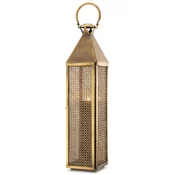 Casa Padrino luxury candle holder vintage brass 23 x 24 x H. 114 cm - Stainless steel lantern with handle - Gastronomy accessories - Restaurant accessories - Hotel accessories - Deco accessories