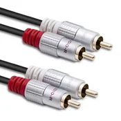 Qoltec kabel 2x RCA moški/2x RCA moški | 0,5 m | črne barve