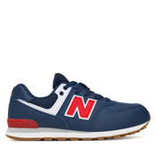 New Balance unisex za otroke. GC574V1 Trenerji 574 mornarska modrina (37), Ravna stran, Čipke, Priložnostno, Mornarica, otroška mo