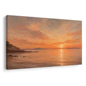 Slika oranžen sončni zahod nad morjem - 30x20