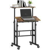 HOMCOM HOMCOM Pisalna miza MDF, kovina 60D x 60Š x 120V cm rustikalno rjava, (5000243002)