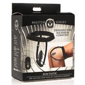 Master Series Bum-Tastic 28X Silicone Anal Plug with Harness & Remote Control Black