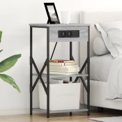 Nocni ormar 2 pcs Siva Sonoma 41 x 31 x 76 cm Konstruirano drvo
