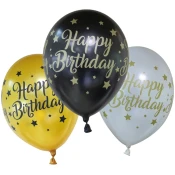 Rojstnodajni baloni z napisom Happy Birthday, komplet 6 kosov